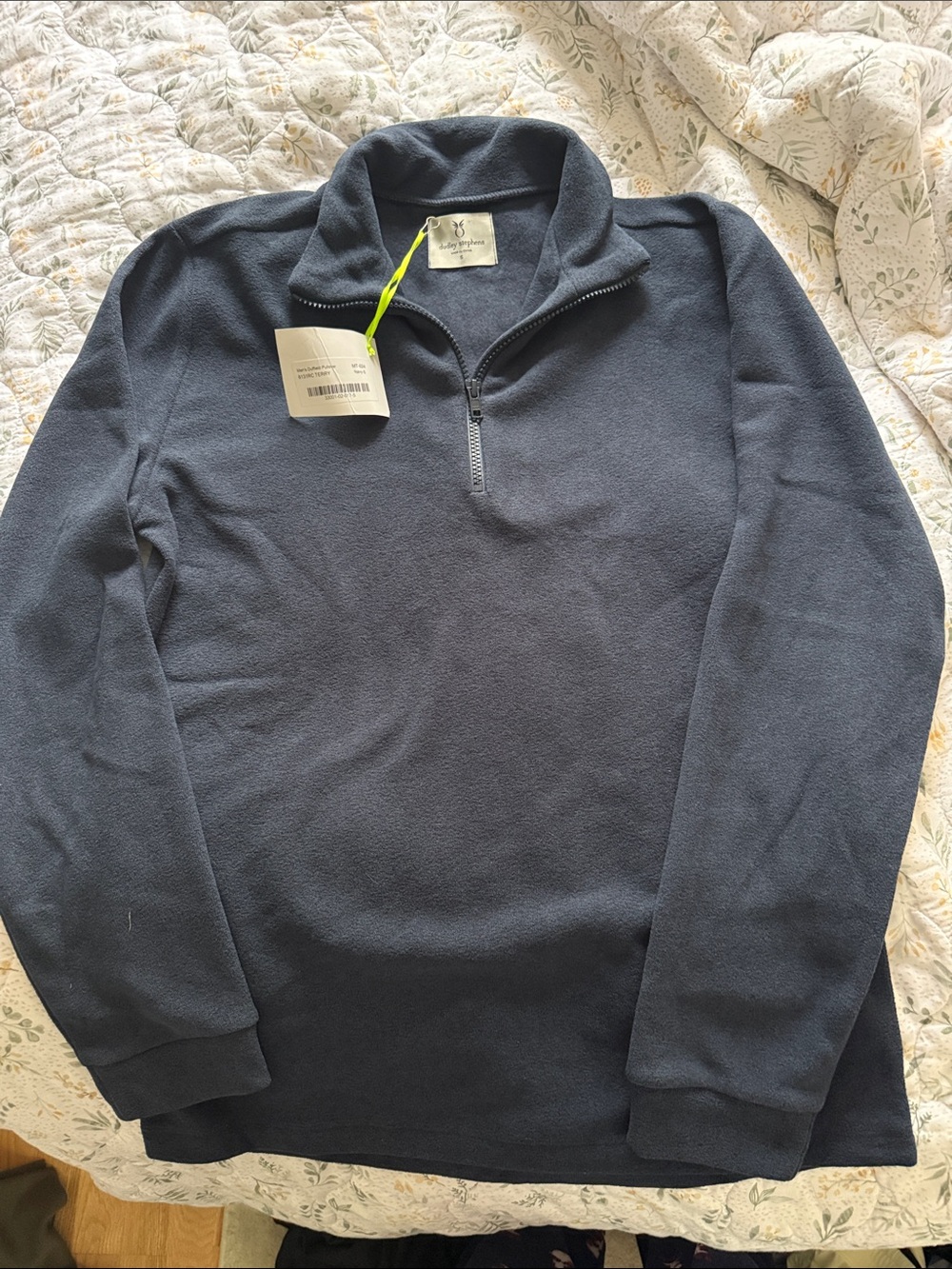 Dudley Stephens Men's Navy Quarter-Zip Fleece Pullover